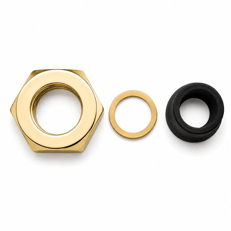 Riser Nut and Washer, Supercoat Brass