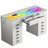Pre-assembled Large 59'' Makeup Vanity with HD Glass Top, Built-in RGB LED Light Strips, 15 Drawers, Diamond Handles, USB & Type-C Charging Ports-1160803711