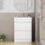 Meuble-lavabo de style scandinave 24 po avec lavabo en céramique à rebords épais Wainwright et système de fermeture en douceur