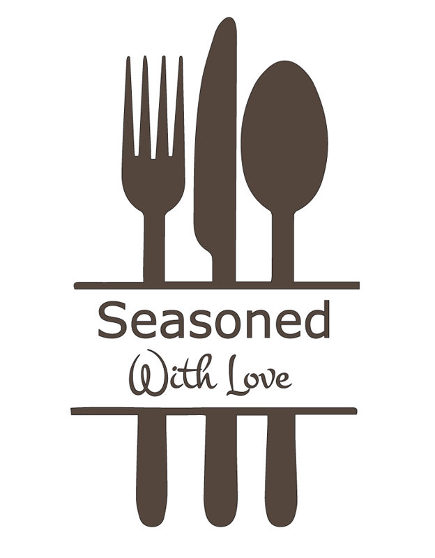 Décalcomanie murale cuisine avec amour, Brun, H 24 po x l 14 po x P 0,01 po