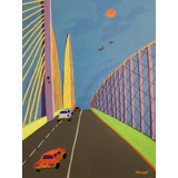 Driving Over The Sunshine Skyway Bridge Print by Sue Graef