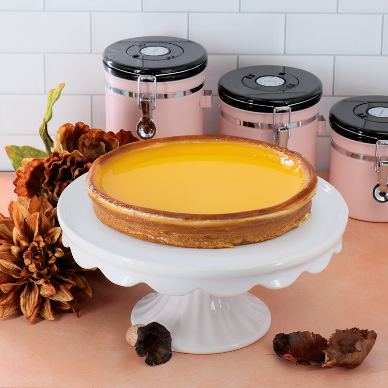 Laurie Gates 12.2 Inch Round Stoneware Footed Cake Stand in White