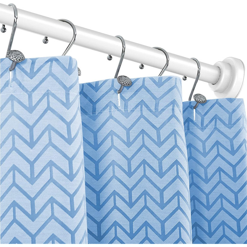 Adjustable White Stainless Steel Tension Shower Rod 43-72 Inches
