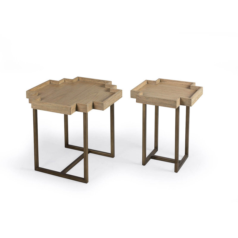 Romeoville Tray Top Sled Side Table Set