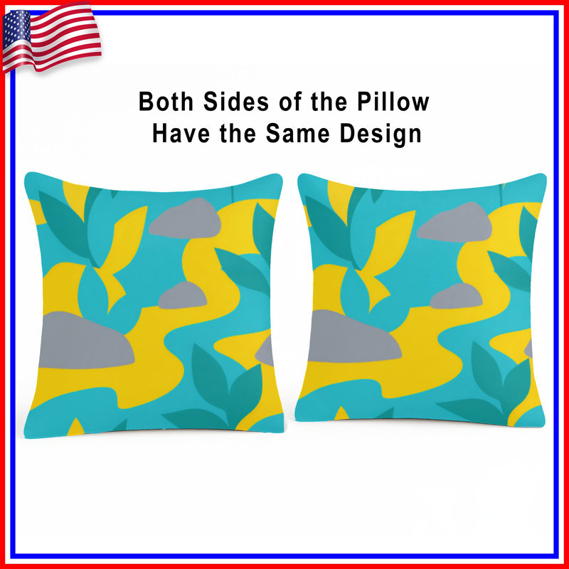 Coussins décoratifs camouflage, 16 x 16 inches, Bright Yellow and Slate Grey