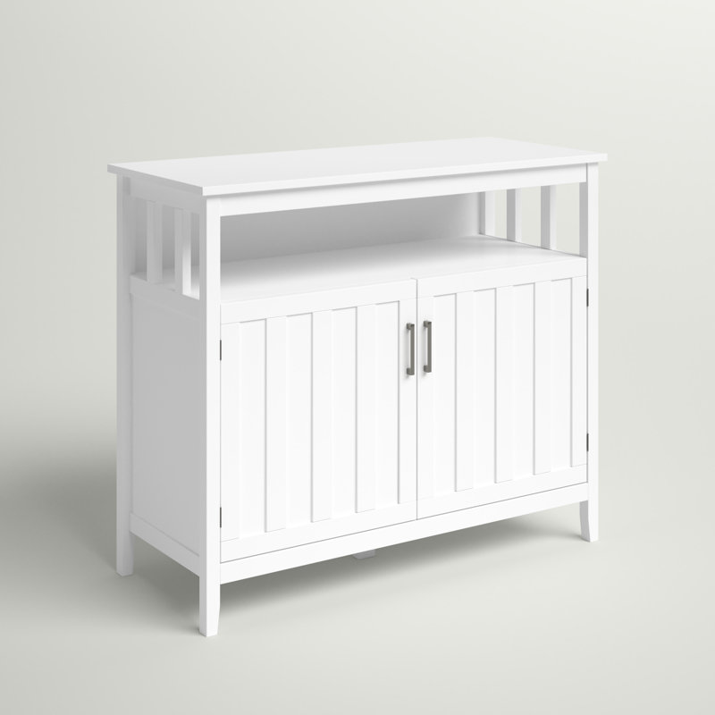 Ashalina Sideboard Buffet Server Cupboard Storage Cabinet Adjustable Shelf, White 1, 35.5" H x 41.75" W x 17.75" D