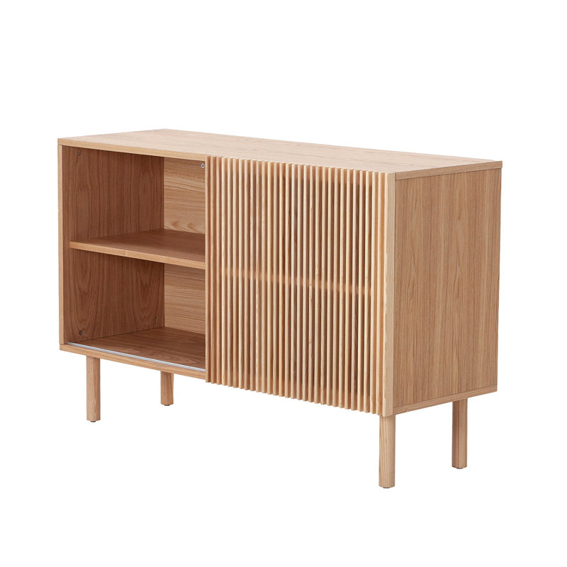 Buffet moderne avec 4 armoires, armoire de rangement, meuble télé, conception anti-basculement et grand comptoir
