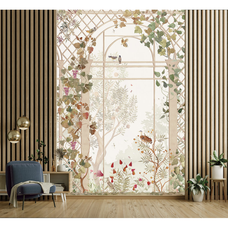 Papier peint texturé Botanical Greenhouse, Beige