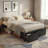 Twin Bed Frame with 2 Storage Drawers, Twin Size Bed Frame without Fixed Headboard, Wooden Slats, Noise Free, No Box Spring Needed-1009069220