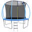 Mini trampoline de remise en forme pliable de 12 pi avec main courante pour adultes, cadre en fer rond, capacité de 400 lb
