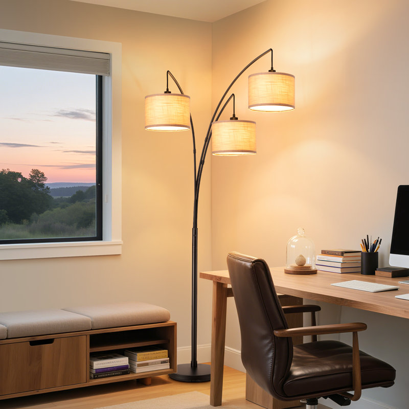 83'' 3-way Arc Tree Floor Lamp With Rotary Switch, Brown