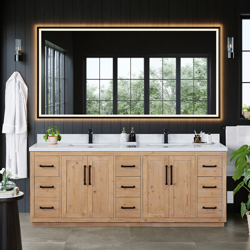 Meuble-lavabo double 84 po avec miroir Cicero