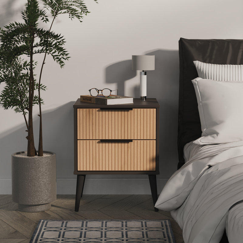 Hong Kong 45cm W Manufactured Wood Bedside Table