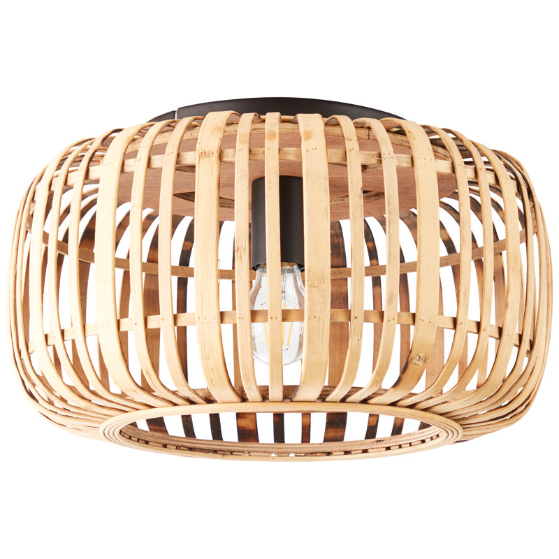 Maui 1 Light Flush Mount, Natural / Black