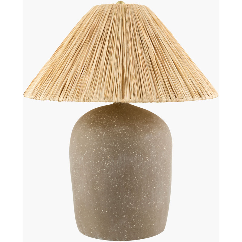 Lampe de table Danica, Brun, Rotin empire