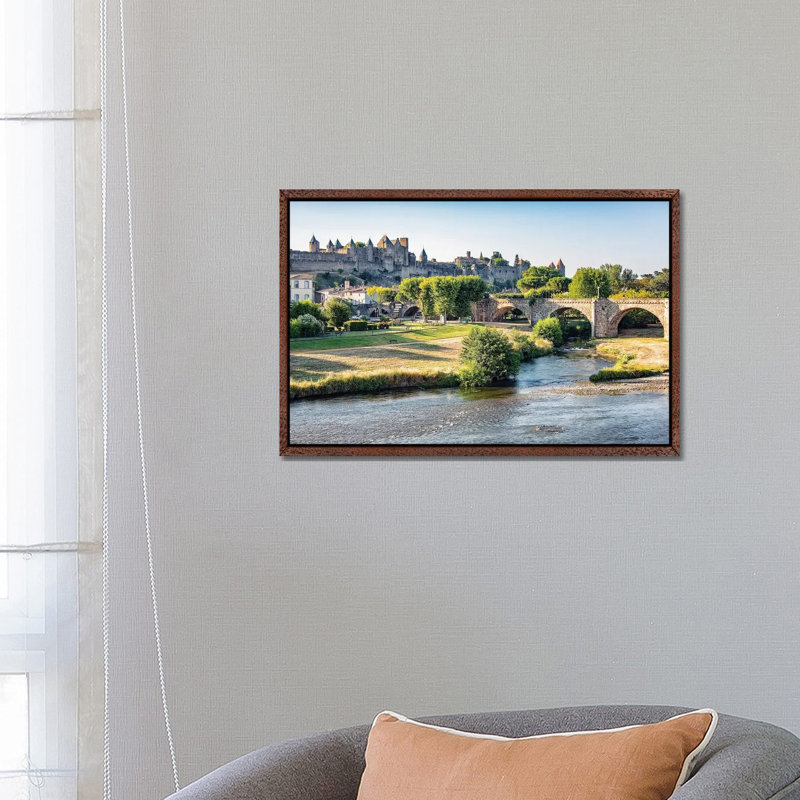 Carcassonne Fortress by Manjik Pictures - Gallery-Wrapped Canvas Giclée on Canvas, Classic Wood Floater Framed
