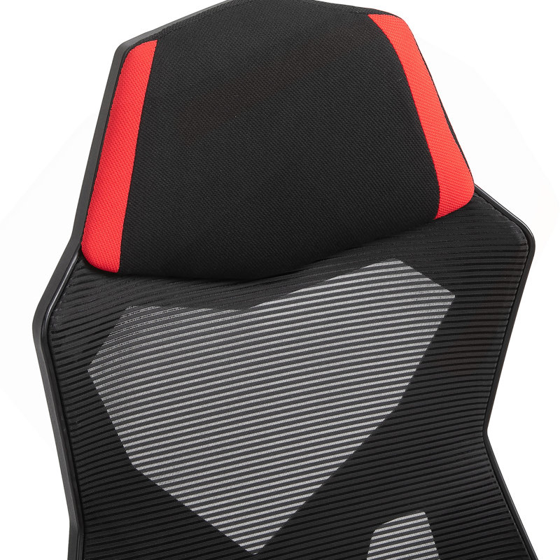 Vinsetto Ergonomic Home Office Chair High Back Armchair Computer Desk Recliner with Footrest, Mesh Back, Lumbar Support and Wheels, Red