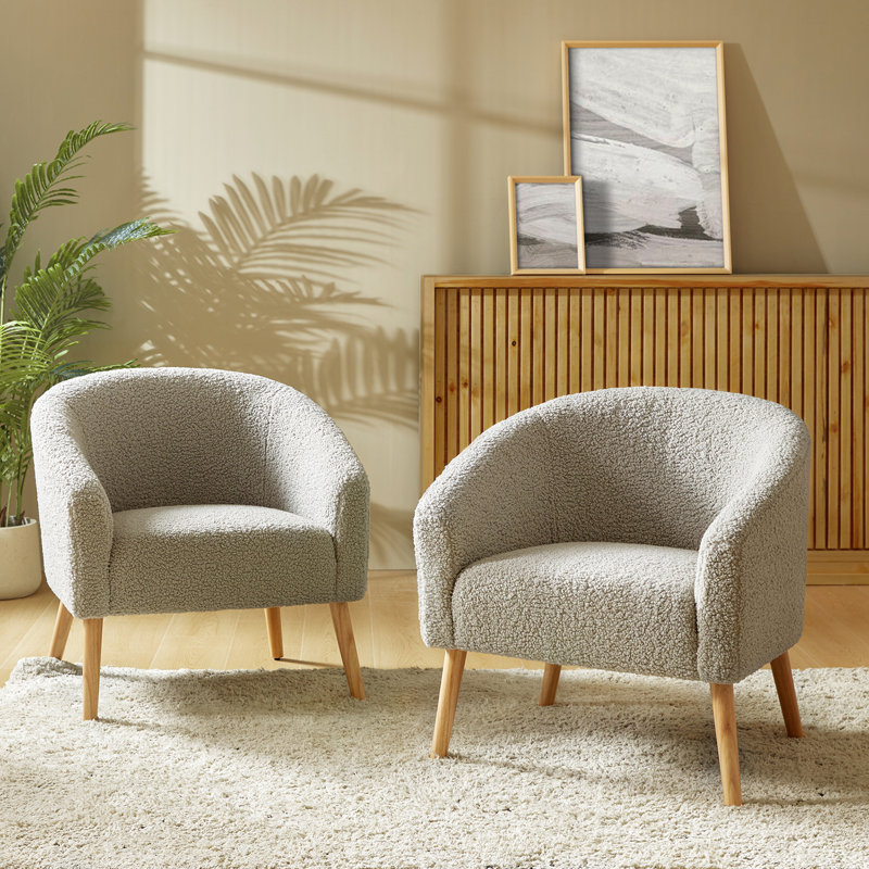 Fauteuil moderne l 31 po Brexley, Polyester gris