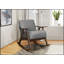 Chaise berçante 1 pièce Modern Home Furniture avec revêtement en tissu gris, finition noyer foncé et assise et dossier rembourrés confortables