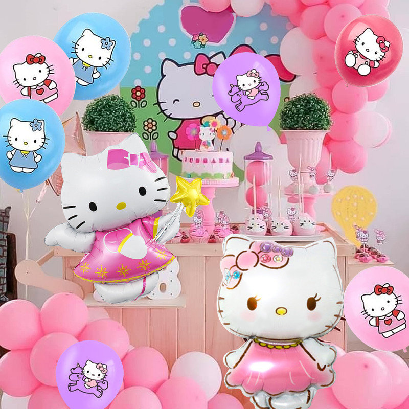 Hello Kitty Balloon Party Decorations, 18 Pieces Hello Kitty Birthday Decoration Balloons Set