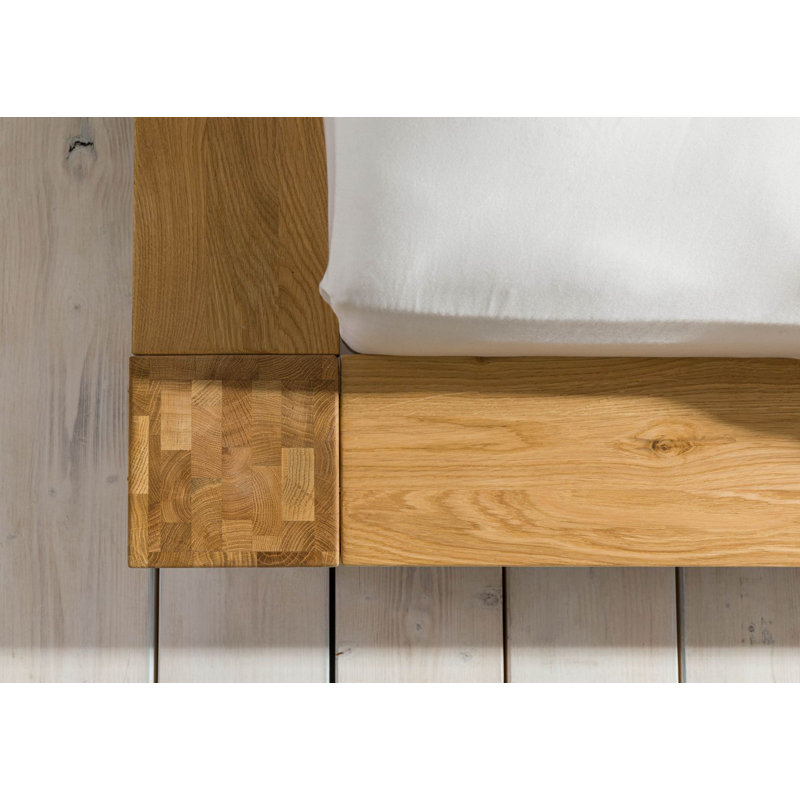 Solid Wood Bed Stockholm Wild Oak, 140 x 200 cm