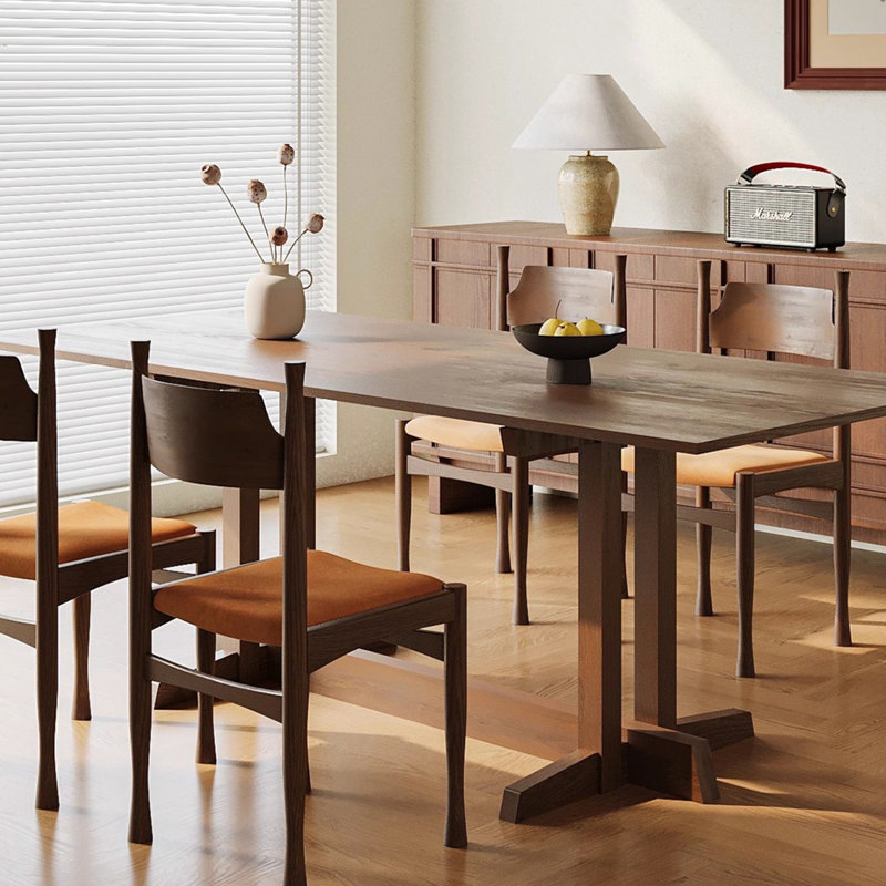 Premium Solid Ash Wood Dining Table Stes., 29.53"H x 70.87"L x 31.5"W