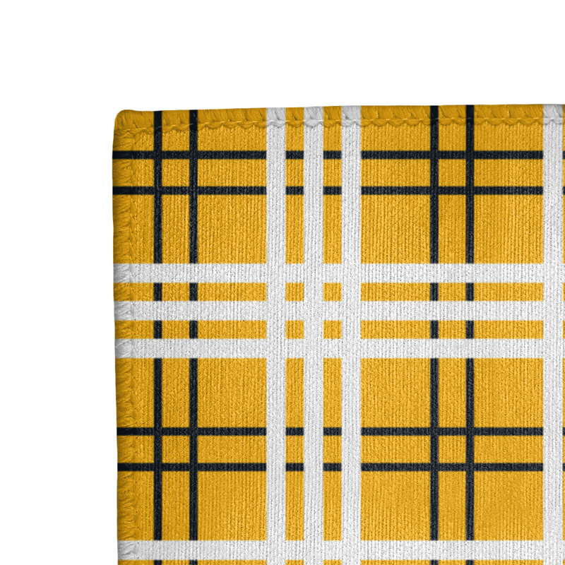Tapis jaune à carreaux, Rectangle 8 pi x 10 pi