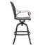 Tabouret de bar pivotant en aluminium avec accoudoirs roulés en cuivre, l 21,49 po x P 25,04 po, H 48,81 po