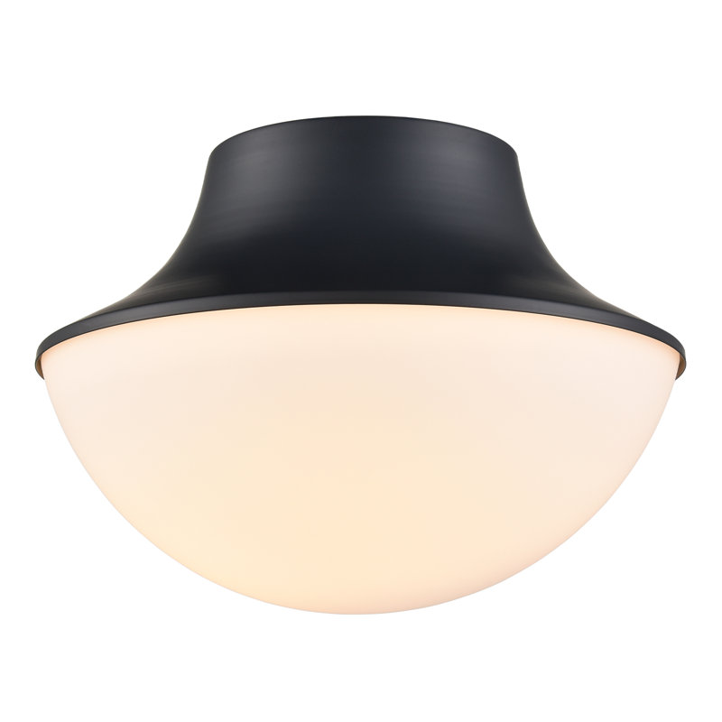 Modern Matte Black Semi Flush Mount Ceiling Light Fixture