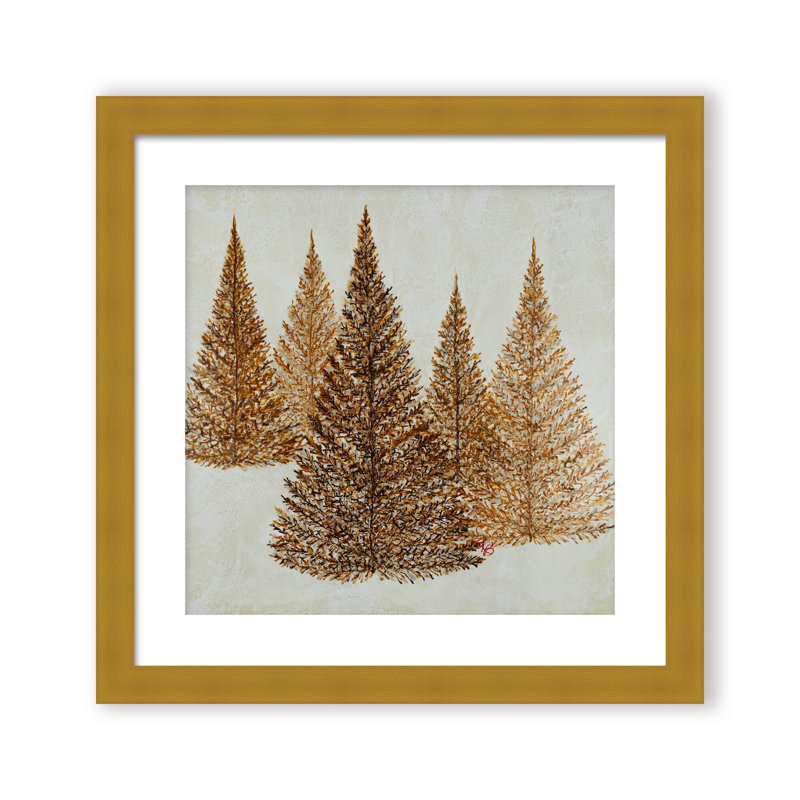 Nature Inspired "Dawnlit Forest" Canvas Wall Art By Karen Biery, 30" H x 30" W, Framed Canvas, Beige