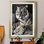 Tigre de Sumatra - reproduction de photo sur papier encadrée