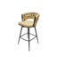 Tabourets de bar brun technique en cuir de 2. Tabouret pivotant à 360 °, structure, siège rembourré pour tabourets de bar, de café et de ferme 28 po. Cuir, base, avec