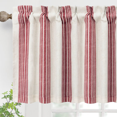 Akhill Striped Linen Tailored 52" Window Valance