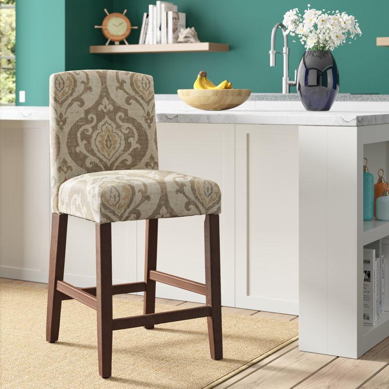 Tabouret de comptoir 24 po Neena, Brun clair / jaune / crème