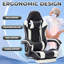 Chaise de jeu avec repose-pieds, chaise d'ordinateur ergonomique avec appui-tête et support lombaire, chaises de jeu vidéo à hauteur réglable en matériau respirant pour adultes