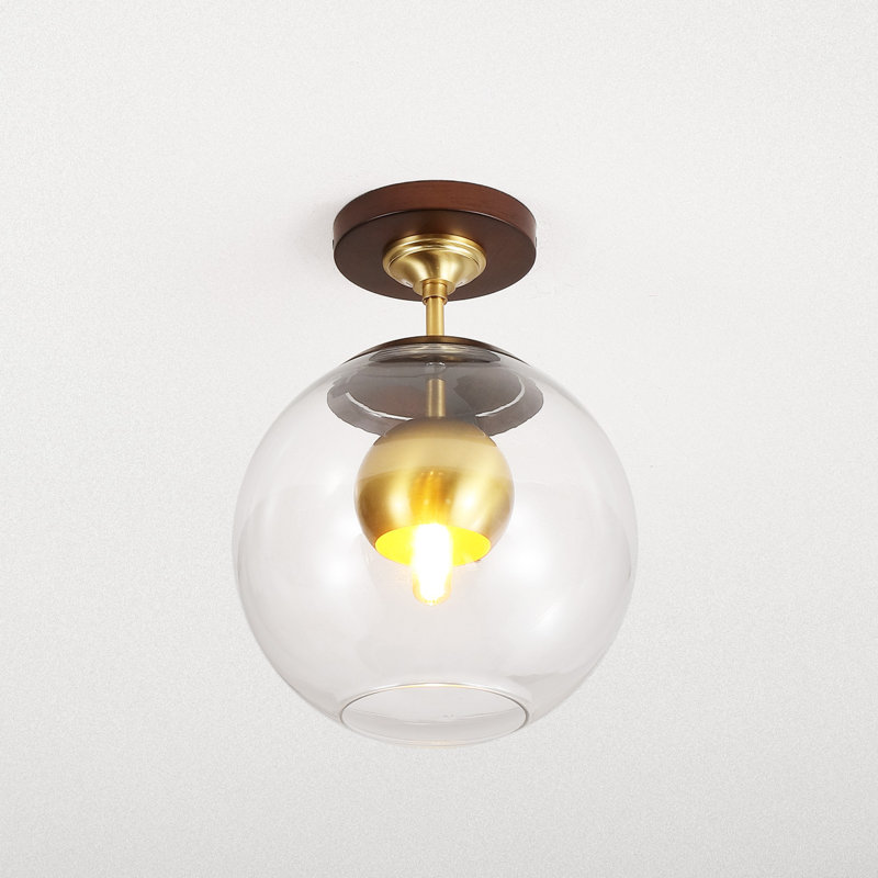 Cardi Single Light Glass Semi Flush Mount