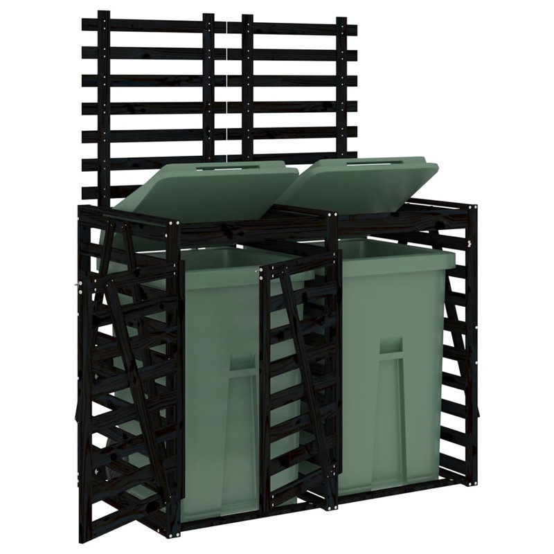 Neki Wooden Double Bin Store, Black