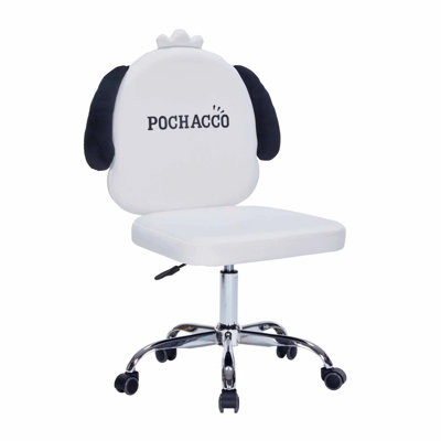 Impressions Vanity Pochacco 360 Degree Swivel Vanity Chair For Bedroom, Armless Makeup Desk Chair With 5 Soft Rolling Wheels, Adjustable Seat Height, by Everly Quinn
