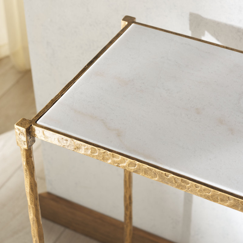 Isabellina Metal And Marble Console Table, Brass