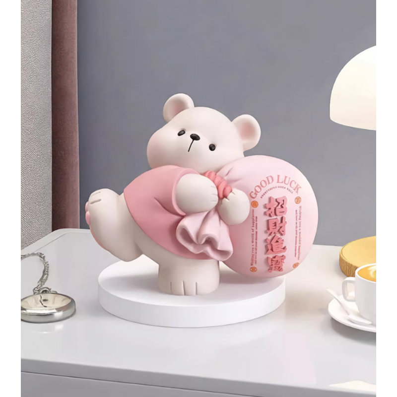 Figurine d'ours pour le salon, Rose