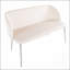 Banc en métal chromé et velours crème