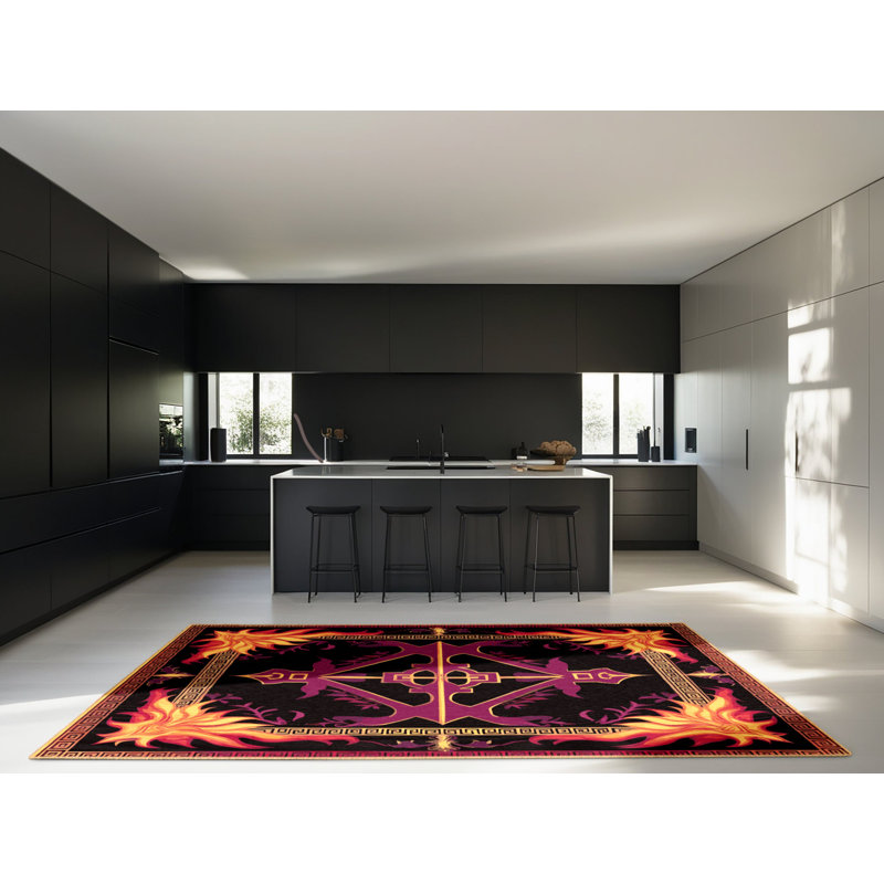 Ornamented Bloom Rug, Square 5'