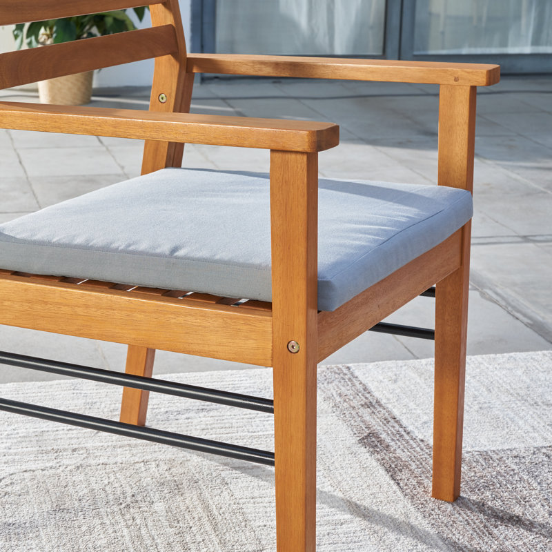 Chaise de terrasse avec coussin Lilliet Eucalyptus