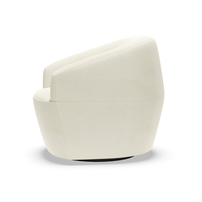 Artistica Upholstery Swivel Barrel Chair, White/Ivory