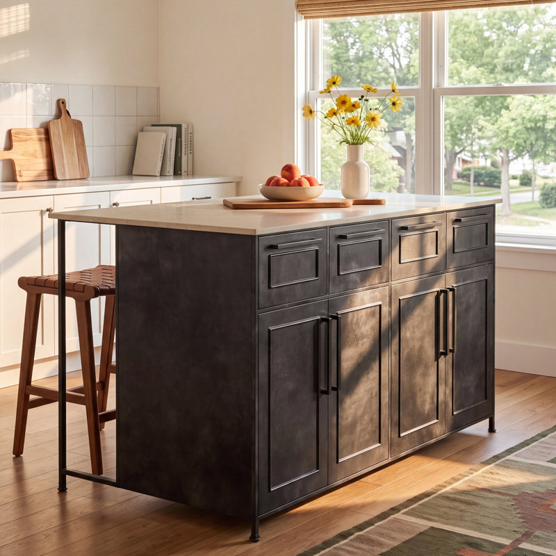 Lydia Marble Top Kitchen Island
