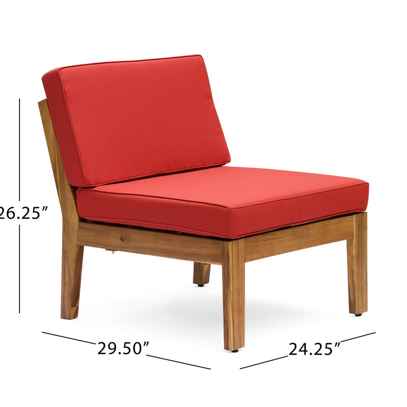 Canapé modulaire d'extérieur rouge en bois