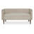 Wamy Accent Bench With Curved Back, 52 Inch Beige Polyester, Brown Wood