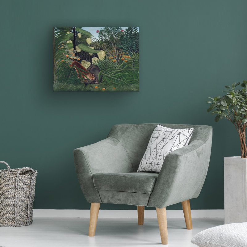 "La jungle I" par Henri Rousseau sur toile, H 14 po x l 19 po