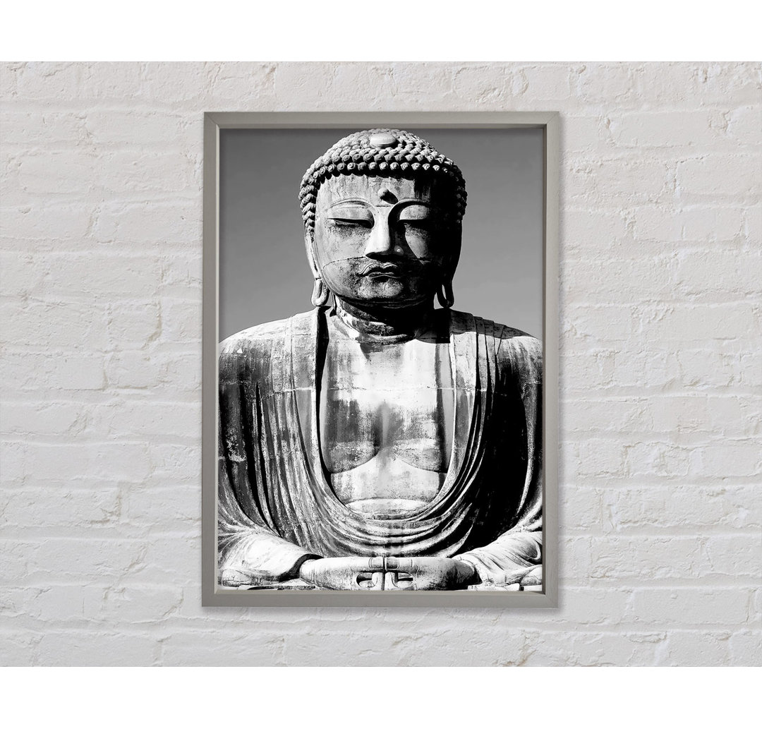 Peaceful Buddha Black N White - Single Picture Frame Kunstdrucke auf Leinwand