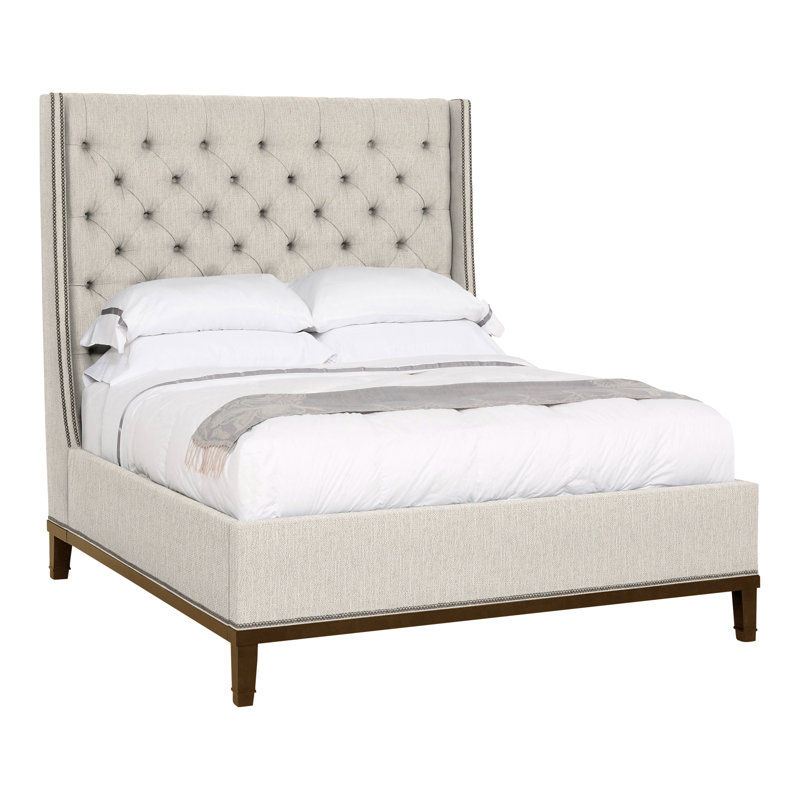 Michael Weiss Queen Upholstered Panel Bed, Havana, Instant Parchment, Yes